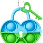 Heart and Key Keychain Popper Fidget