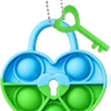 Heart and Key Keychain Popper Fidget