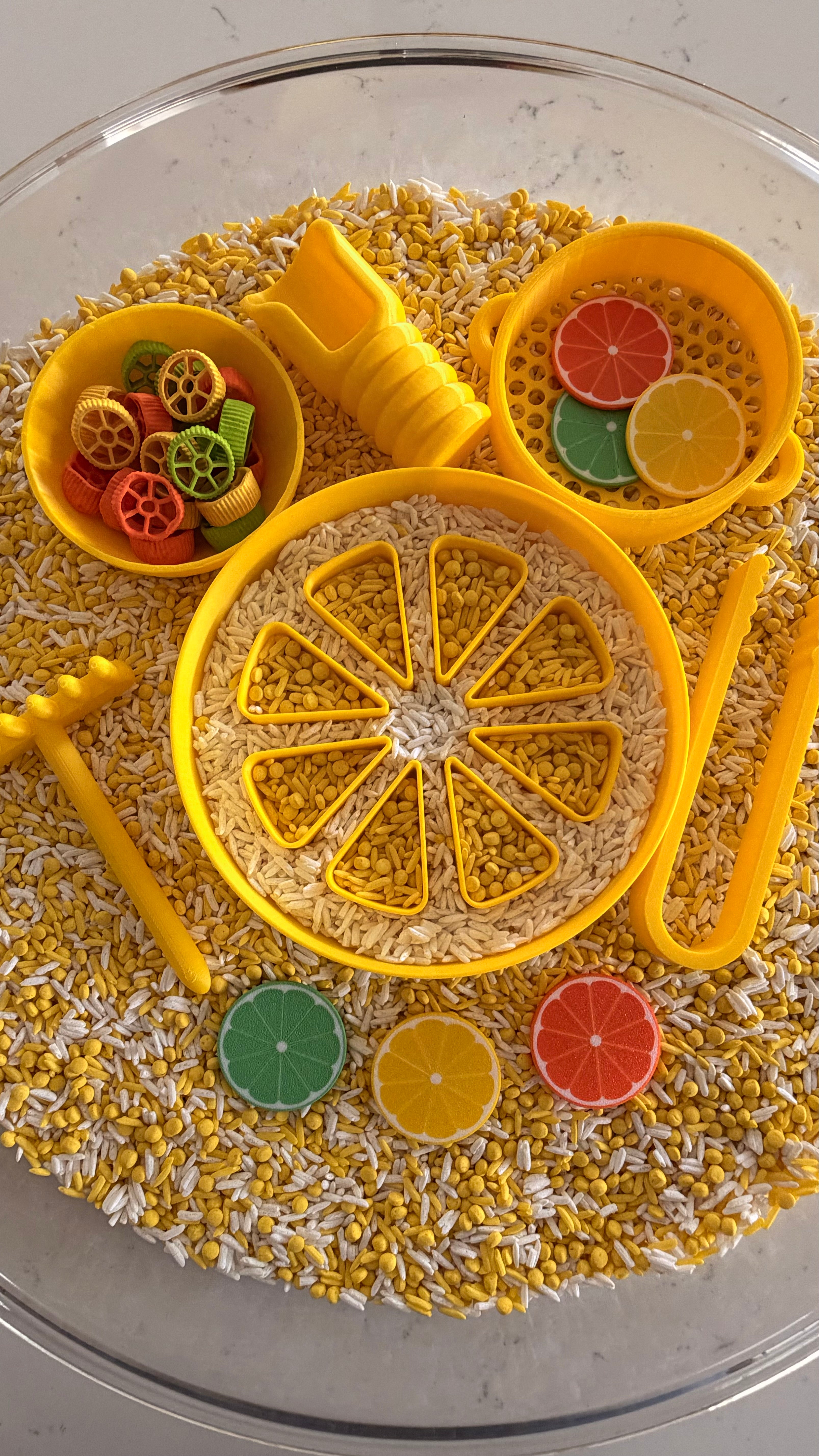 Lemonade Sensory Play Bin