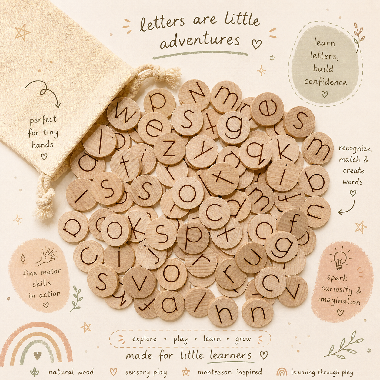 Alphabet Discs (Set of 100 mini 1")