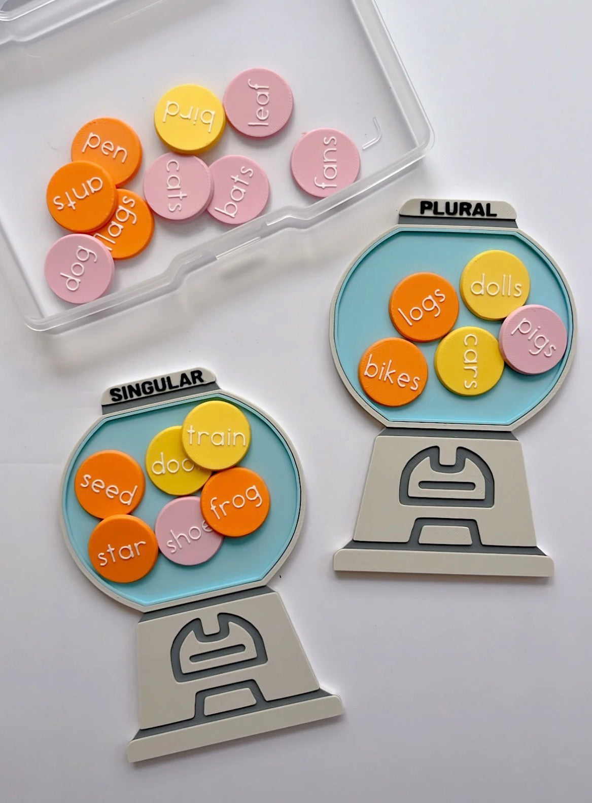 Gumball Noun Sorting Kit - Singular & Plural