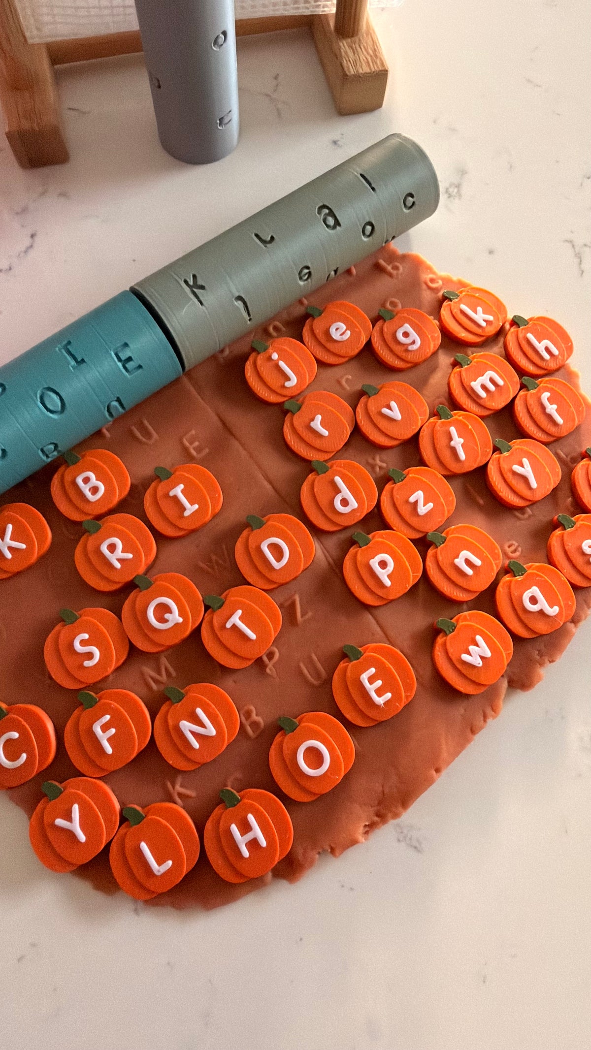 Mini Pumpkin Alphabet & Number Token Set