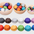 Plate and Ball Wooden Colour Matching Game