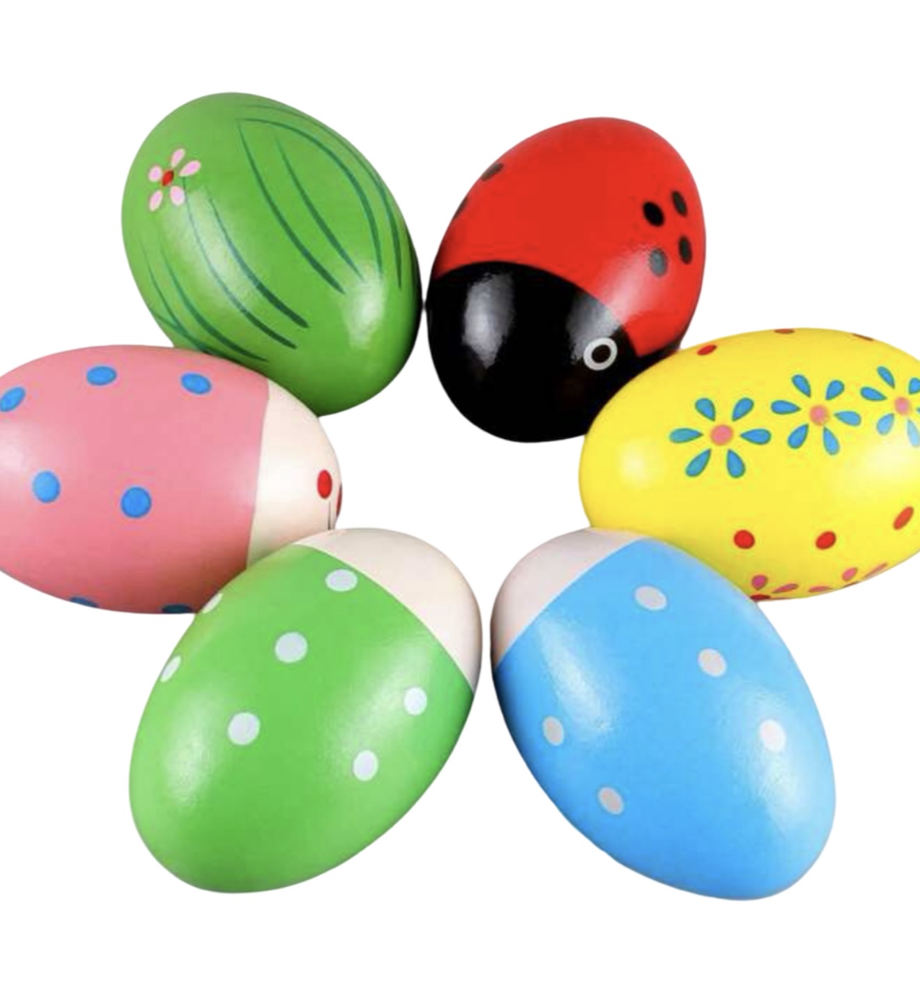 Wooden Maracas Egg Shakers (3pcs)